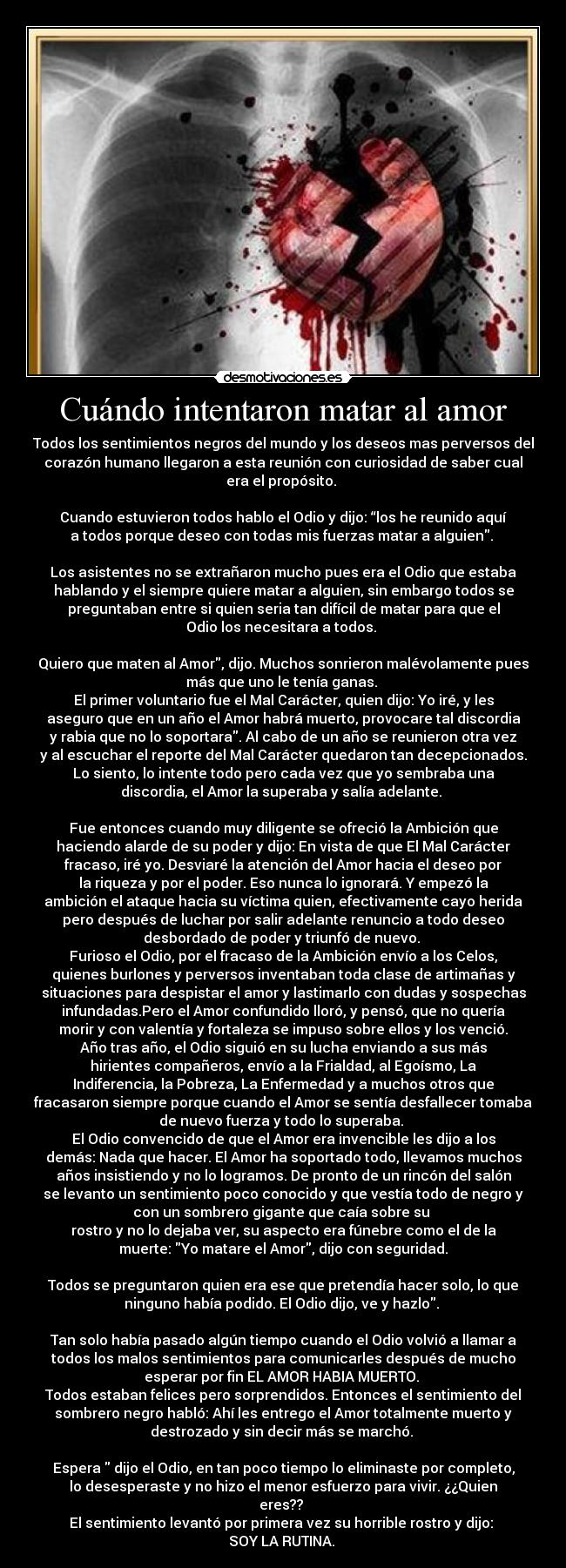 carteles amor amor mataron odio rutina desmotivaciones