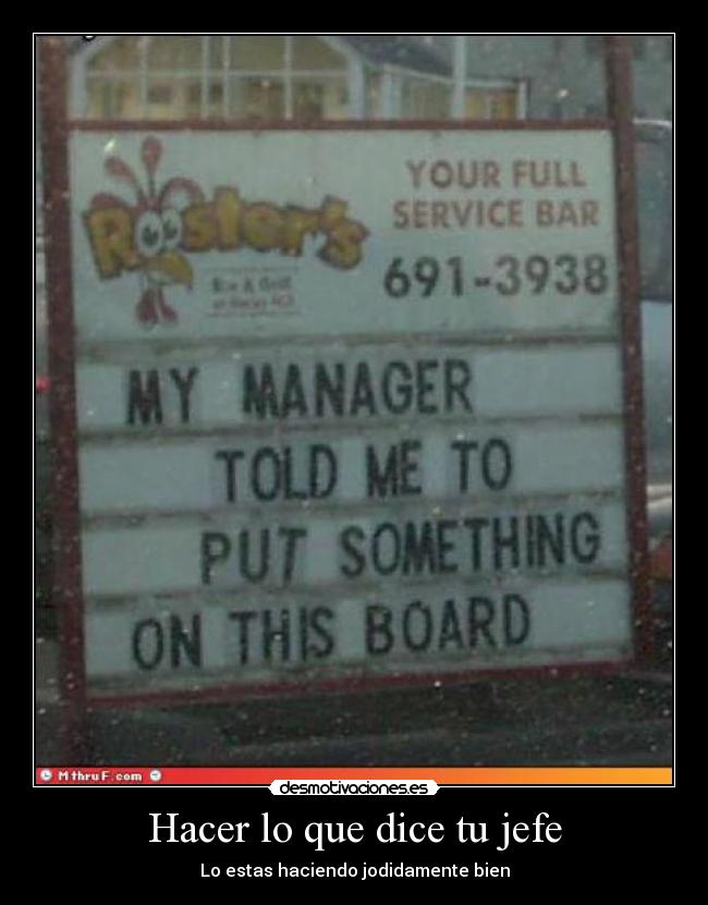 Hacer lo que dice tu jefe - 