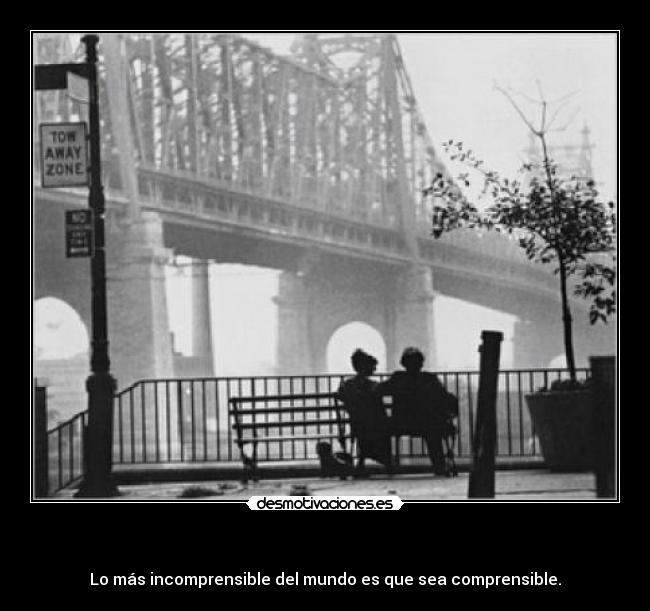     - Lo más incomprensible del mundo es que sea comprensible.