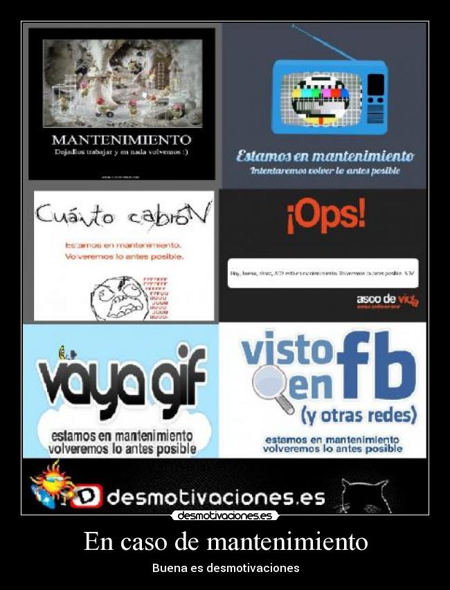 En caso de mantenimiento -