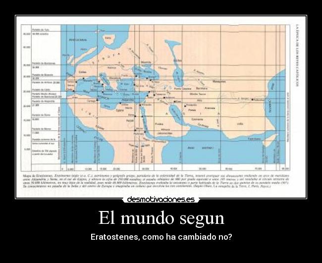 El mundo segun - Eratostenes, como ha cambiado no?
