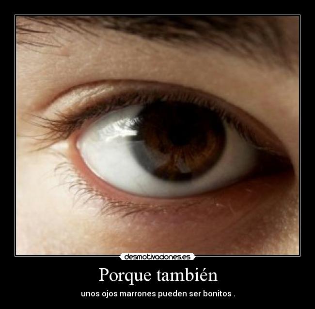 Porque también - unos ojos marrones pueden ser bonitos .