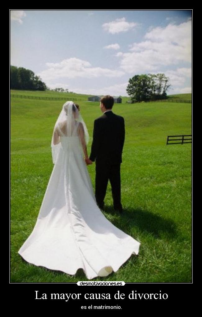 La mayor causa de divorcio - es el matrimonio.