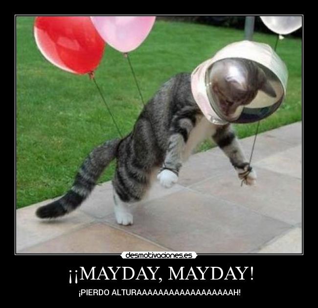 carteles mayday mayday pierdo altura desmotivaciones