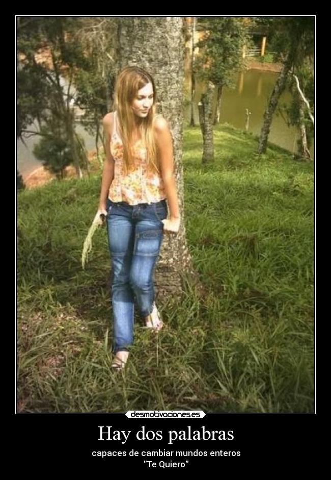 Hay dos palabras - capaces de cambiar mundos enteros
Te Quiero