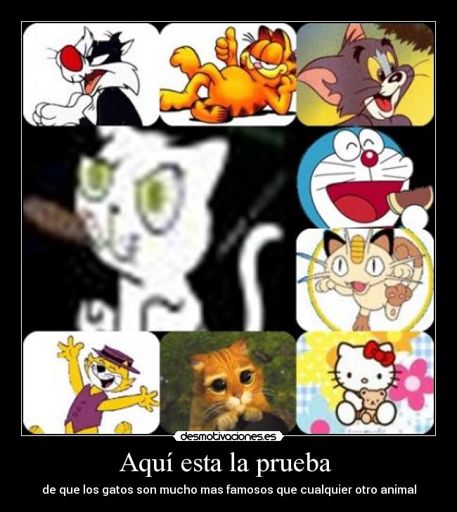 Aquí esta la prueba - de que los gatos son mucho mas famosos que cualquier otro animal