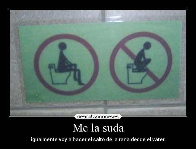Me la suda - igualmente voy a hacer el salto de la rana desde el váter.