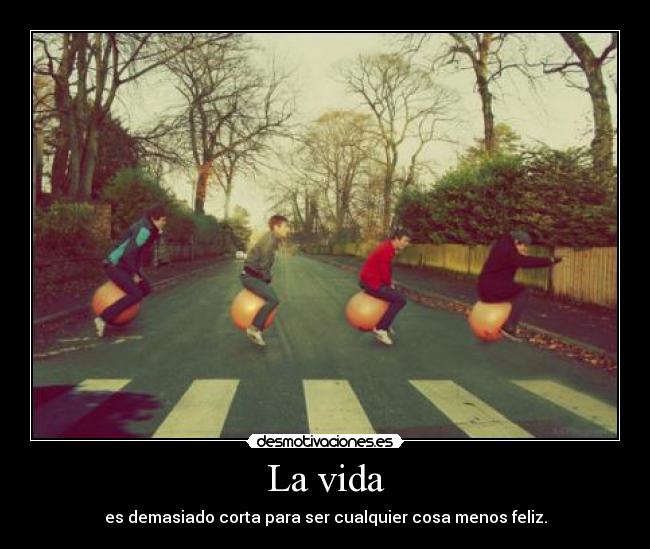 La vida - es demasiado corta para ser cualquier cosa menos feliz.