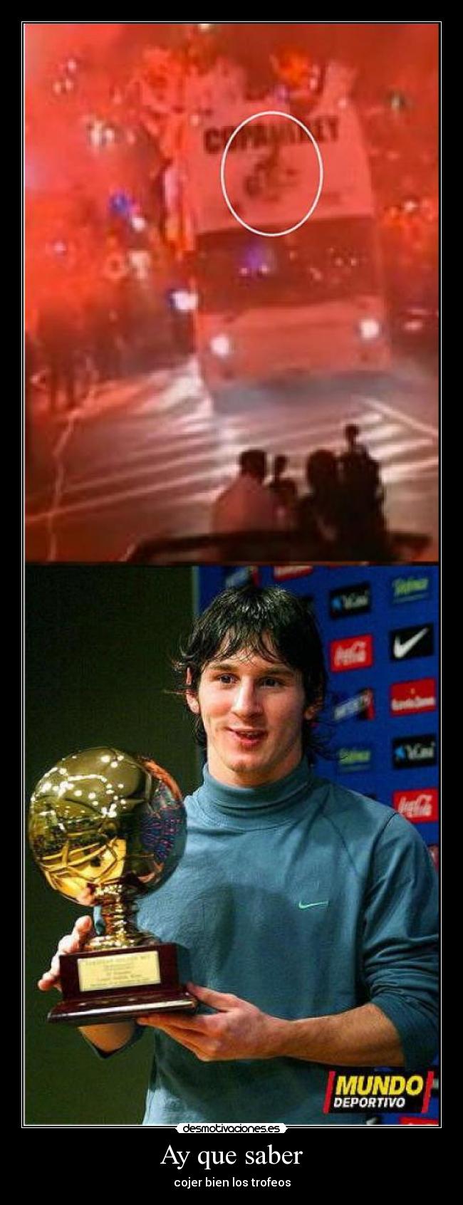 carteles messi trofeo caida real madrid desmotivaciones