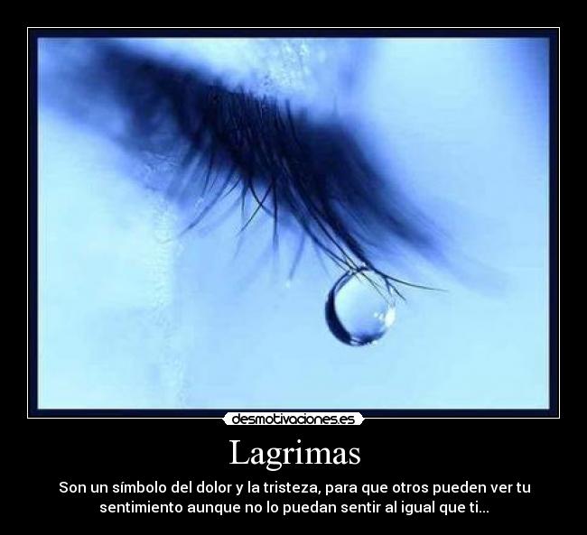 Lagrimas - Son un símbolo del dolor y la tristeza, para que otros pueden ver tu
sentimiento aunque no lo puedan sentir al igual que ti...