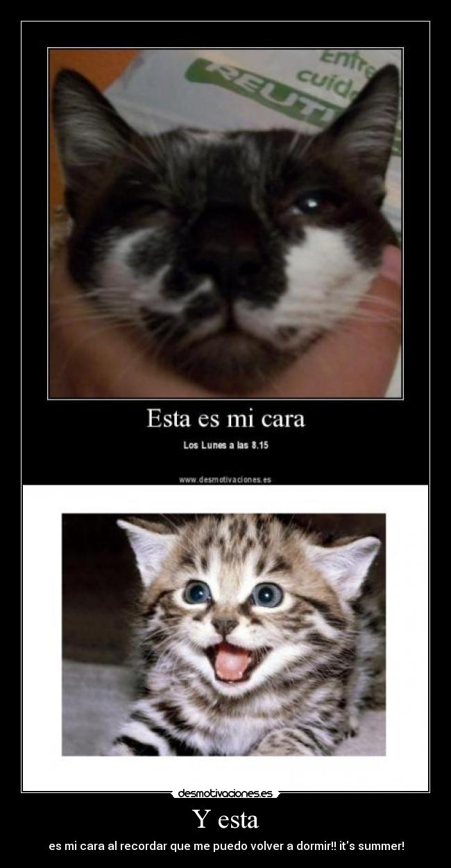 Y esta - es mi cara al recordar que me puedo volver a dormir!! its summer!