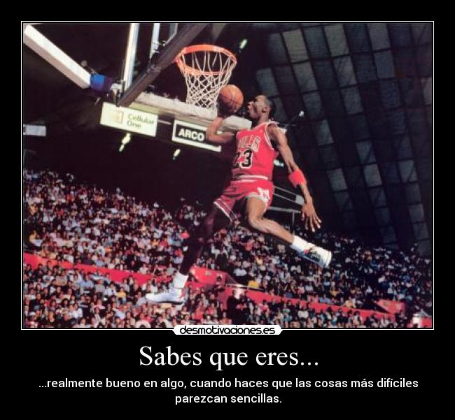 Sabes que eres... - ...realmente bueno en algo, cuando haces que las cosas más difíciles
parezcan sencillas.