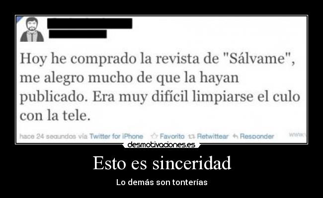 Esto es sinceridad - 