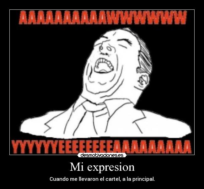 Mi expresion - Cuando me llevaron el cartel, a la principal.