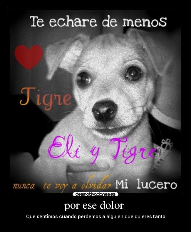por ese dolor -