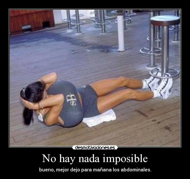 carteles imposible tetas grandes abdominales imposible desmotivaciones