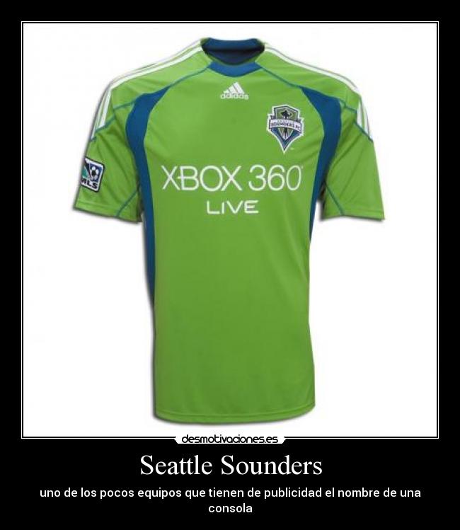 Seattle Sounders - uno de los pocos equipos que tienen de publicidad el nombre de una consola
