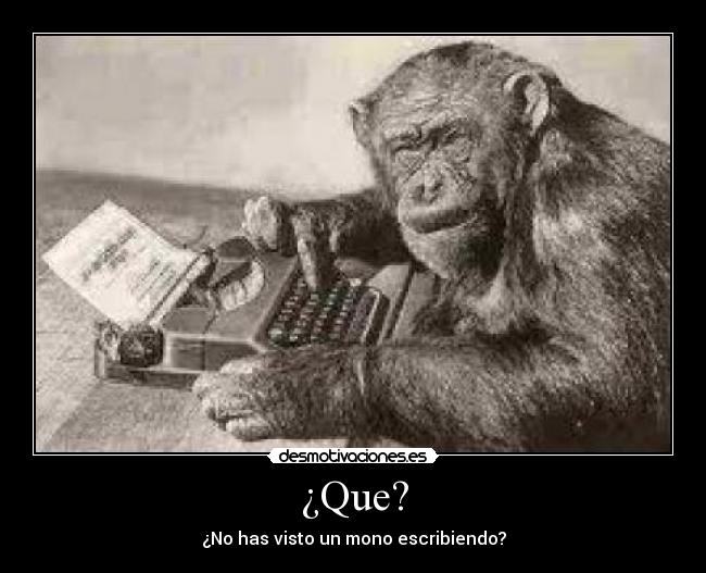 ¿Que? - ¿No has visto un mono escribiendo?