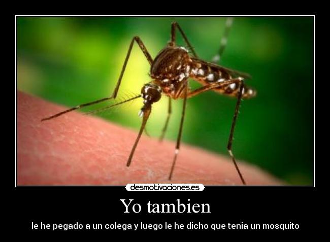 Yo tambien - le he pegado a un colega y luego le he dicho que tenia un mosquito