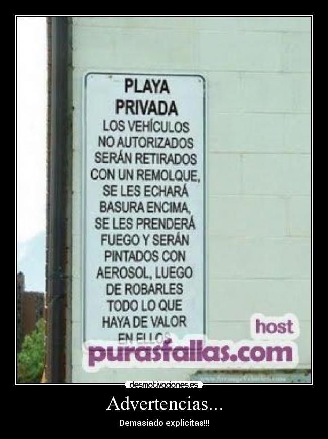 Advertencias... - Demasiado explicitas!!!