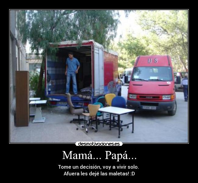 carteles maletas mudanza mama papa desmotivaciones