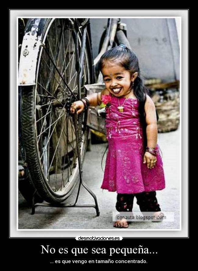 No es que sea pequeña... - ... es que vengo en tamaño concentrado.