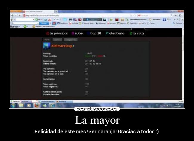 La mayor - Felicidad de este mes !Ser naranja! Gracias a todos :)