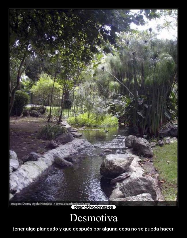 Desmotiva - tener algo planeado y que después por alguna cosa no se pueda hacer.