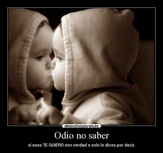 Odio no saber - si esos TE QUIERO son verdad o solo lo dices por decir.