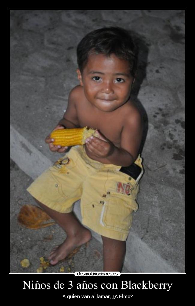 Niños de 3 años con Blackberry -