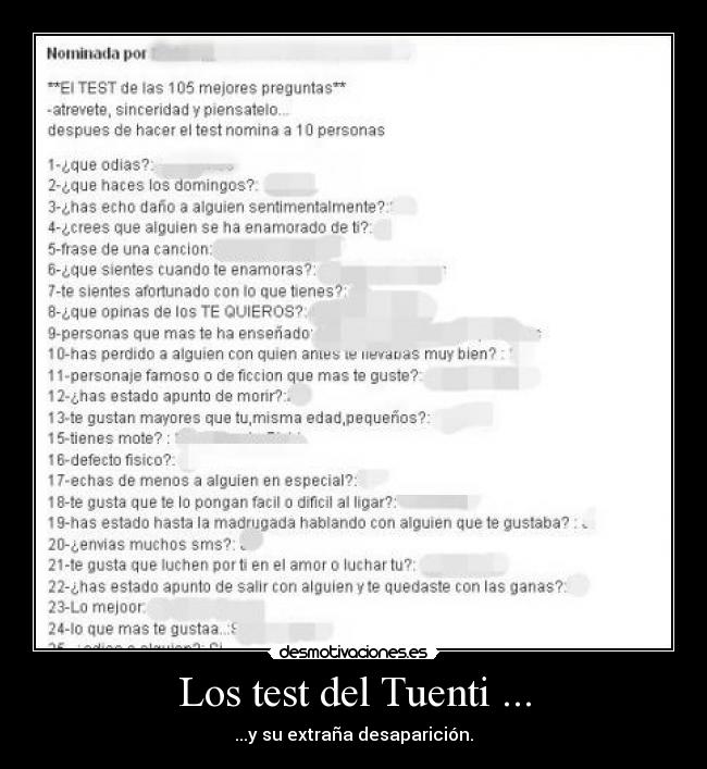 Los test del Tuenti ... -