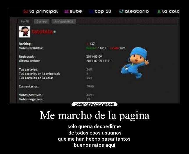 Me marcho de la pagina - 