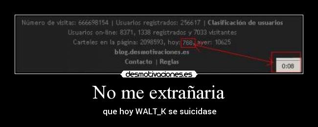 No me extrañaria - que hoy WALT_K se suicidase