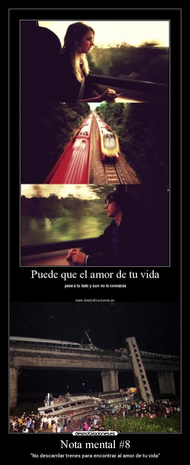 carteles amor vida tren desmotivaciones