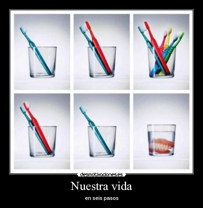 carteles vida vida seis pasos cepillos dientes desmotivaciones