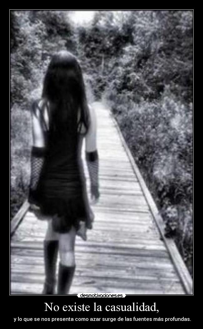 No existe la casualidad, - y lo que se nos presenta como azar surge de las fuentes más profundas.