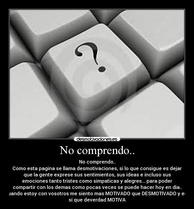 No comprendo.. -
