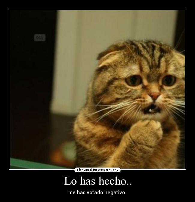 Lo has hecho.. - me has votado negativo..