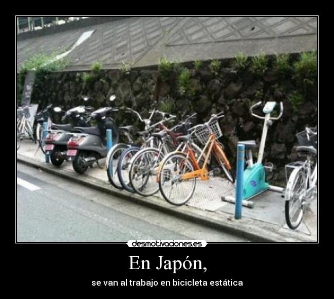 En Japón, - se van al trabajo en bicicleta estática