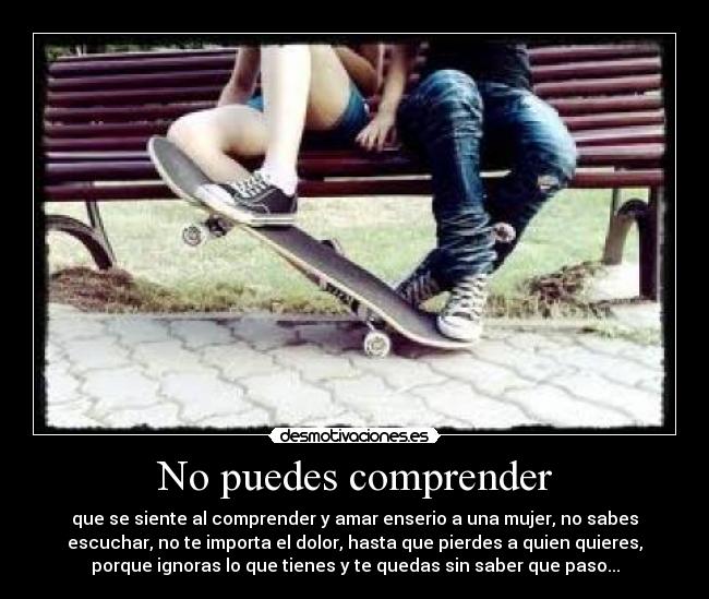 No puedes comprender -