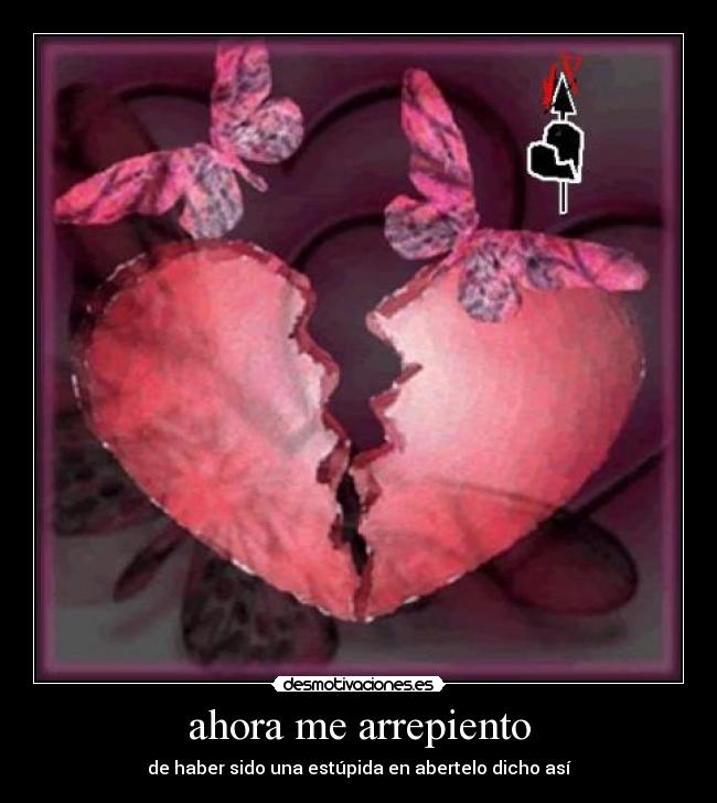 ahora me arrepiento - de haber sido una estúpida en abertelo dicho así
