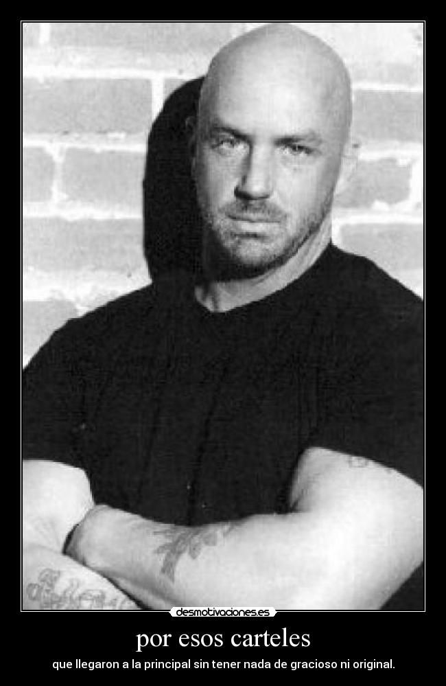 por esos carteles - que llegaron a la principal sin tener nada de gracioso ni original.