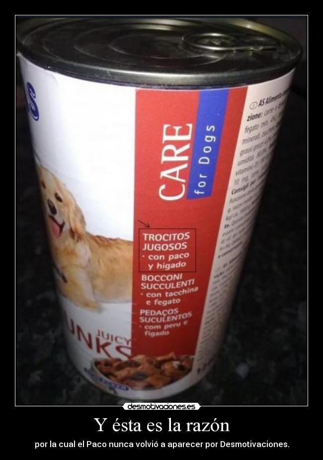 Y ésta es la razón -
