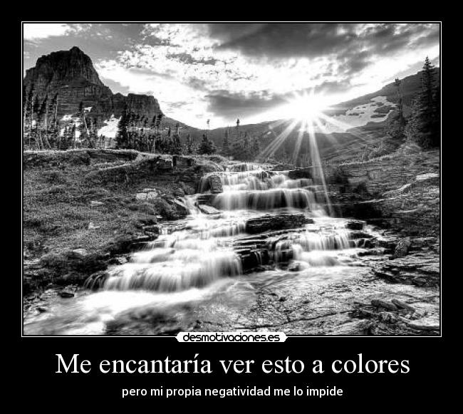 Me encantaría ver esto a colores - pero mi propia negatividad me lo impide