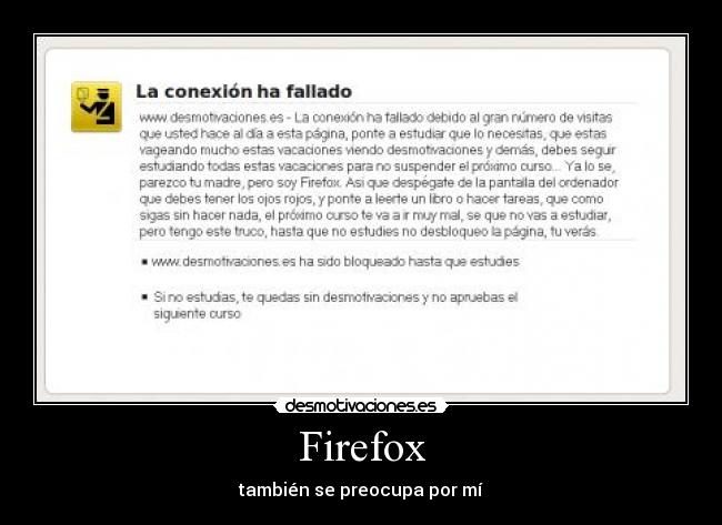 Firefox - también se preocupa por mí