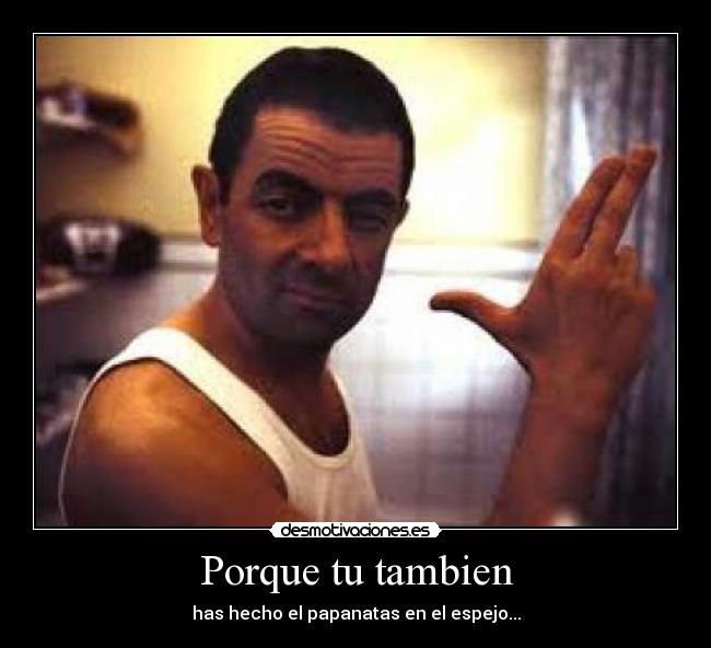 Porque tu tambien - has hecho el papanatas en el espejo...