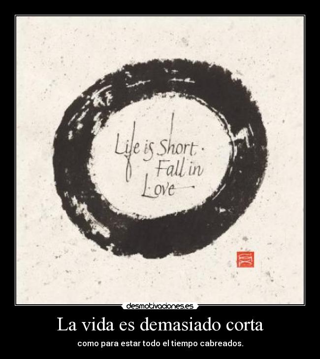La vida es demasiado corta -