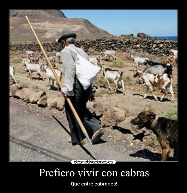 Prefiero vivir con cabras - Que entre cabrones!