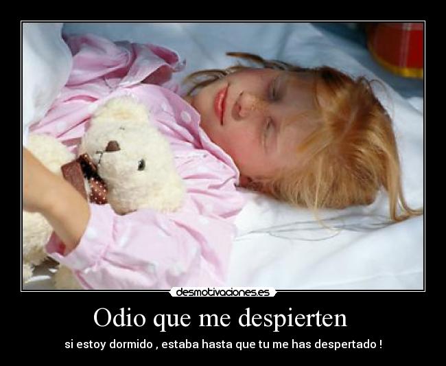 Odio que me despierten  -  si estoy dormido , estaba hasta que tu me has despertado ! 