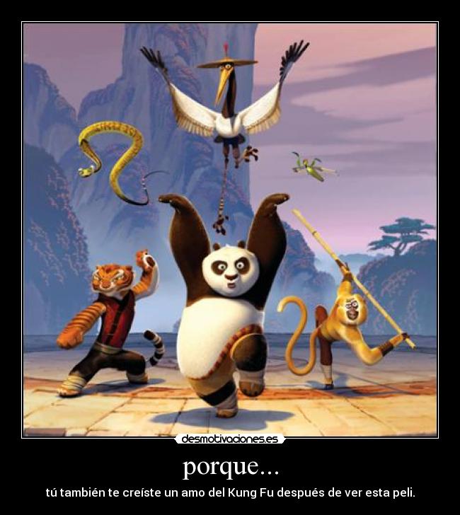 porque... - tú también te creíste un amo del Kung Fu después de ver esta peli.